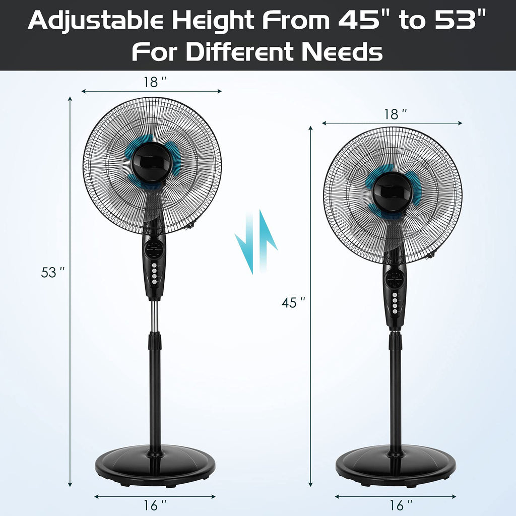 18 Inches Oscillating Pedestal Fan with Remote Control L7036