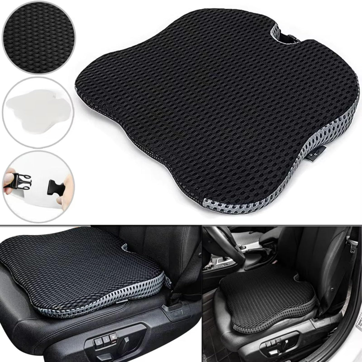 Grey Memory Foam Car Seat Booster Cushion I808957