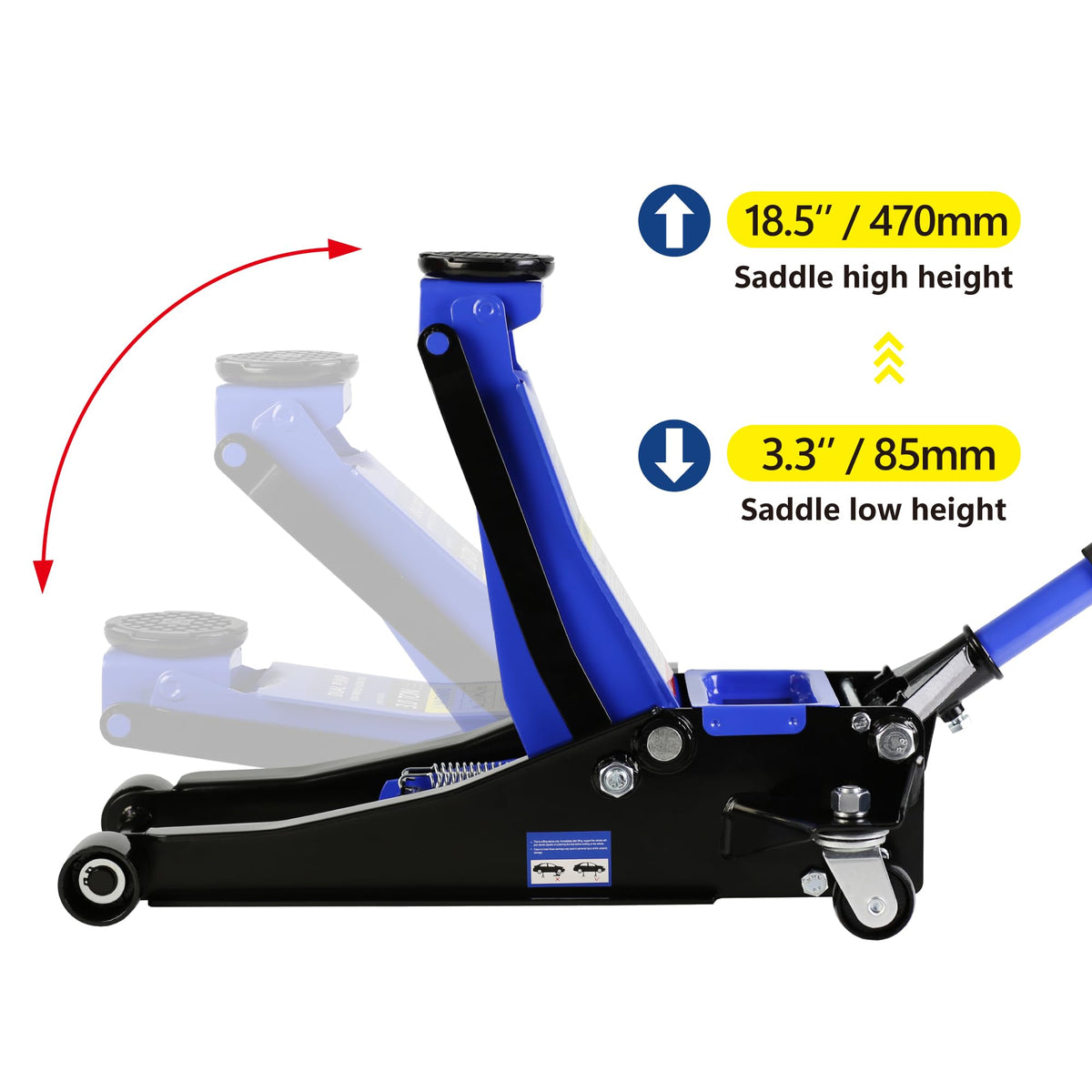3 Ton Low Profile Steel Hydraulic Floor Jack E51605