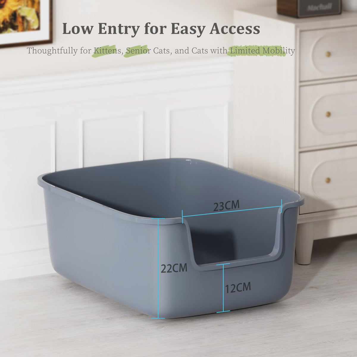 Large High Sided Anti-Splashing Cat Litter Box L53239