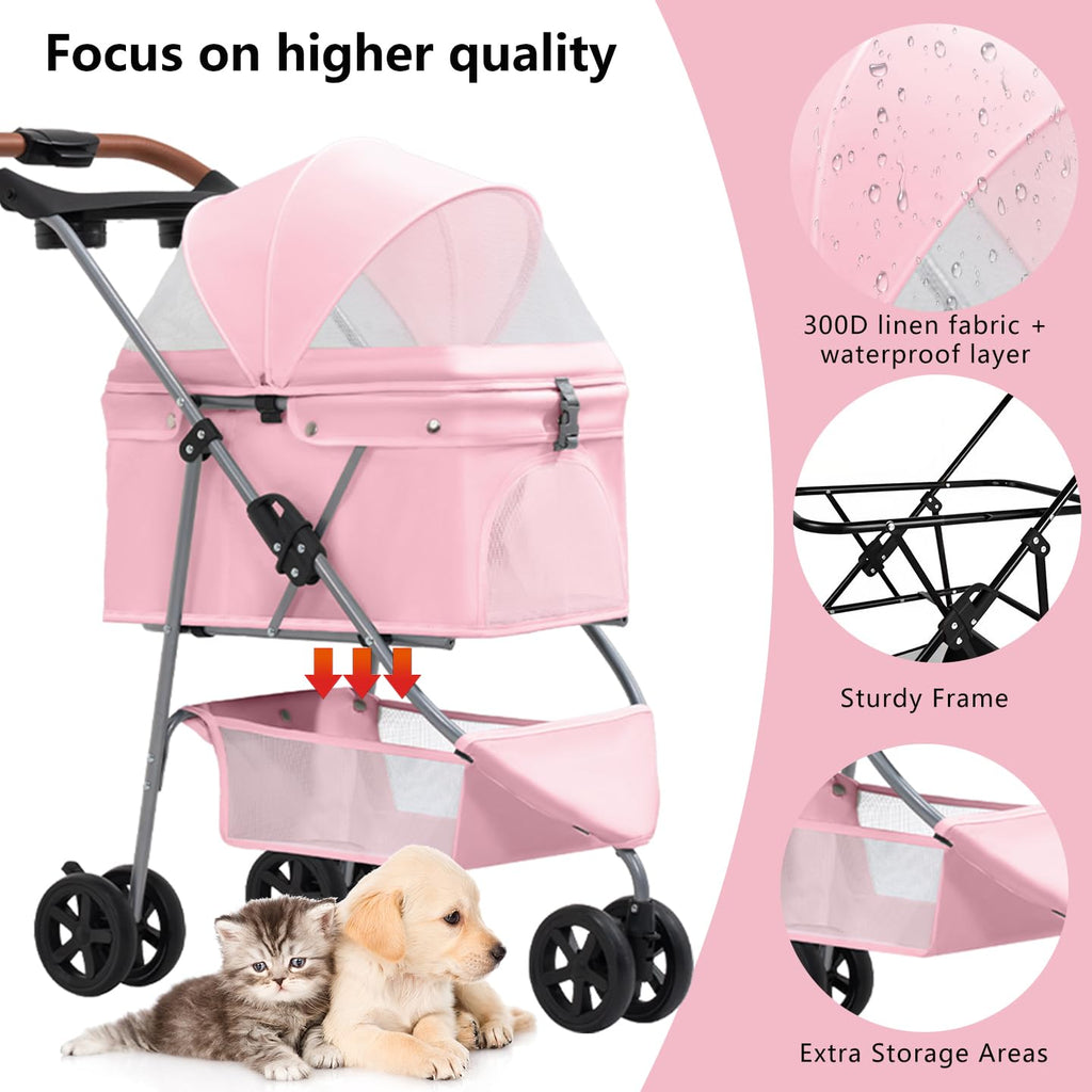 Pink Pet Stroller E6852