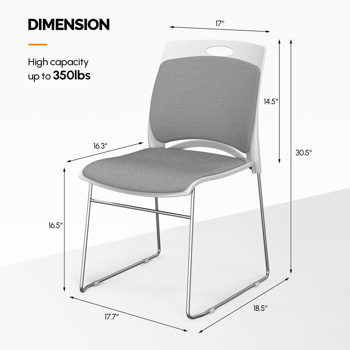 Grey Plastic Mesh Padded Stackable Chairs Set of 8 K985795