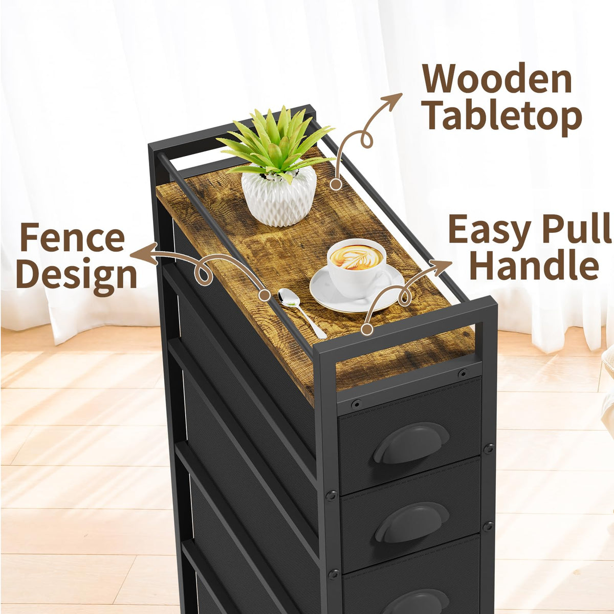 Black Narrow Storage Cabinet P61408