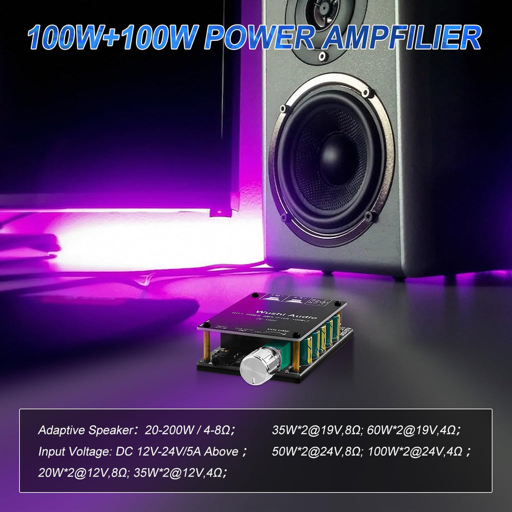 Bluetooth 5.0 Audio Amplifier Board 100W x 2 2.0 Channel Mini Amp H94056