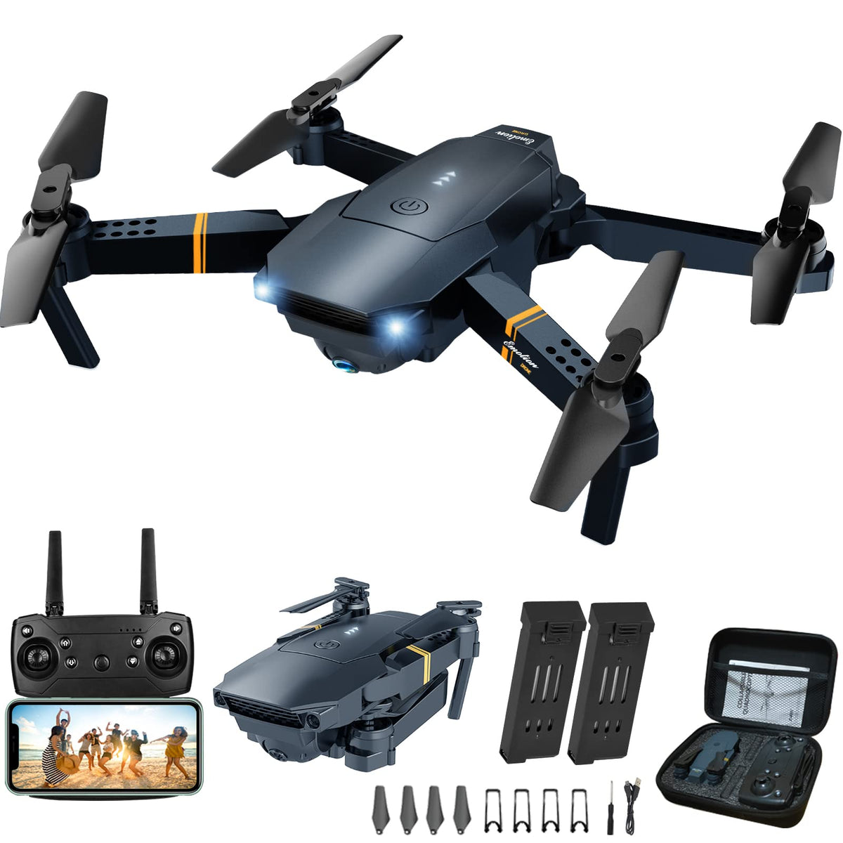 Foldable RC Quadcopter Drone with 1080P Camera E369