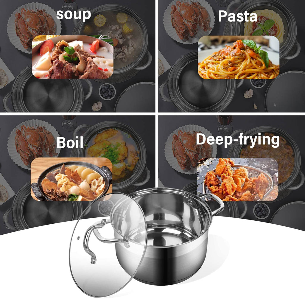 10 Quart Stainless Steel Stock Pot with Lid H240
