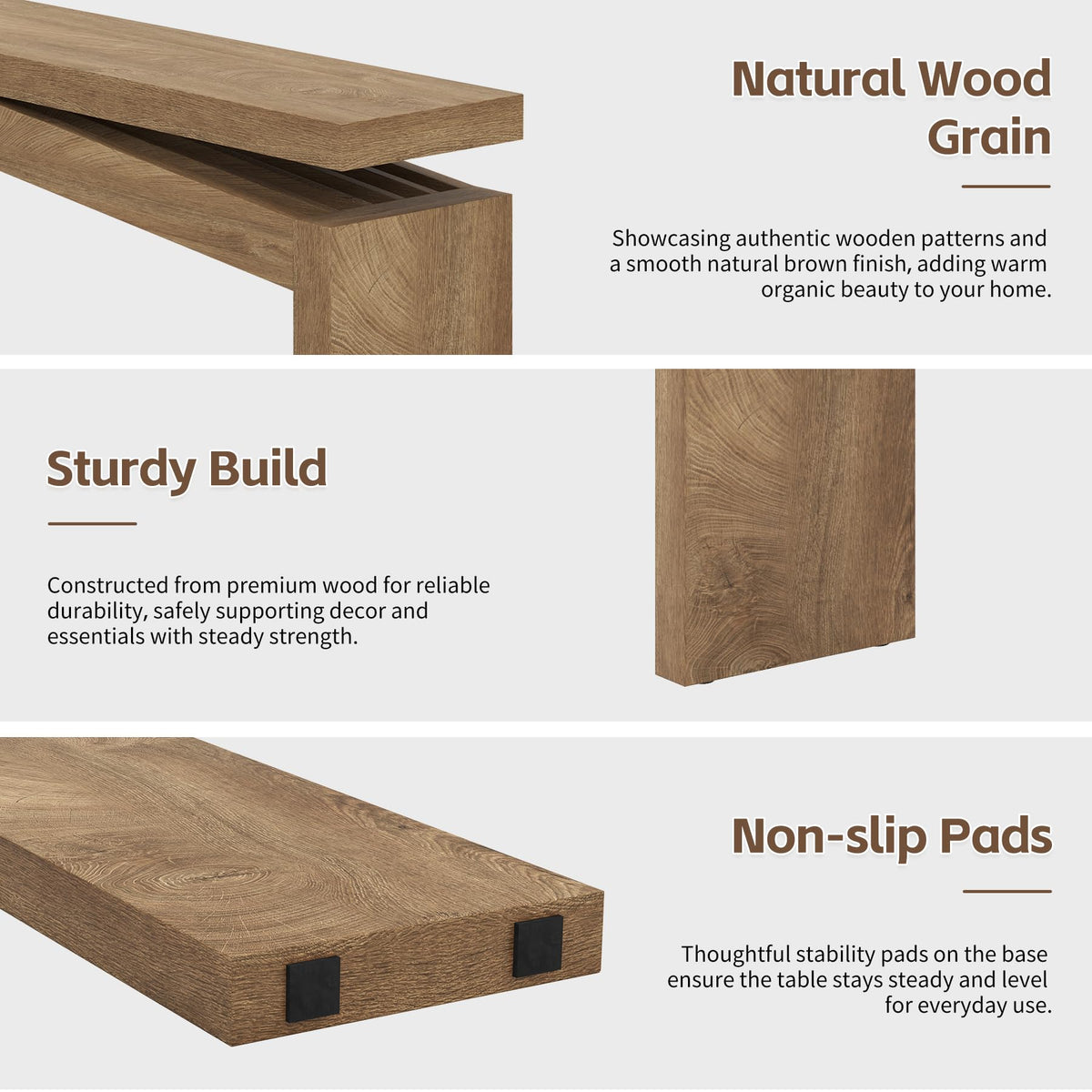 Console Tables 63-Inch Natural Brown B630
