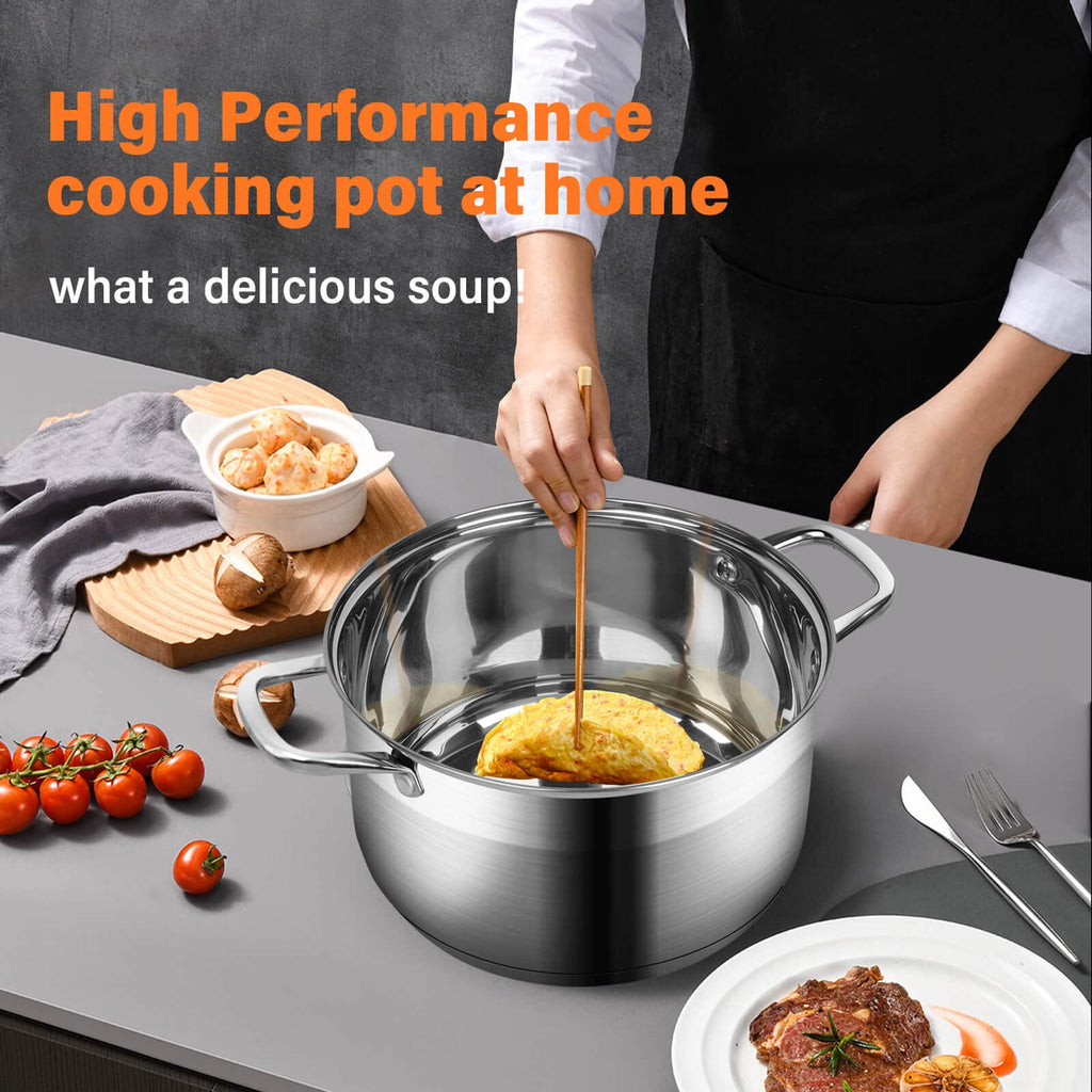 10 Quart Stainless Steel Stock Pot with Lid H240