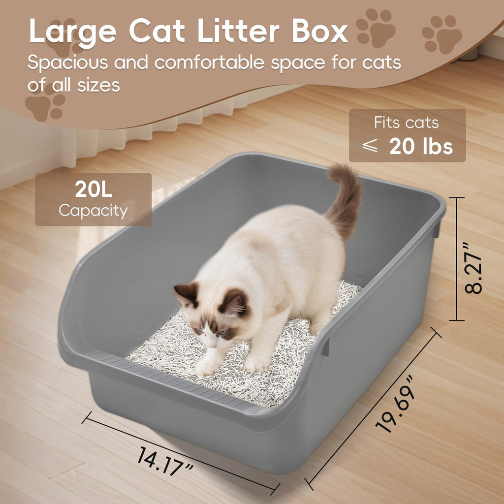Large High Sided Plastic Cat Litter Box G16473