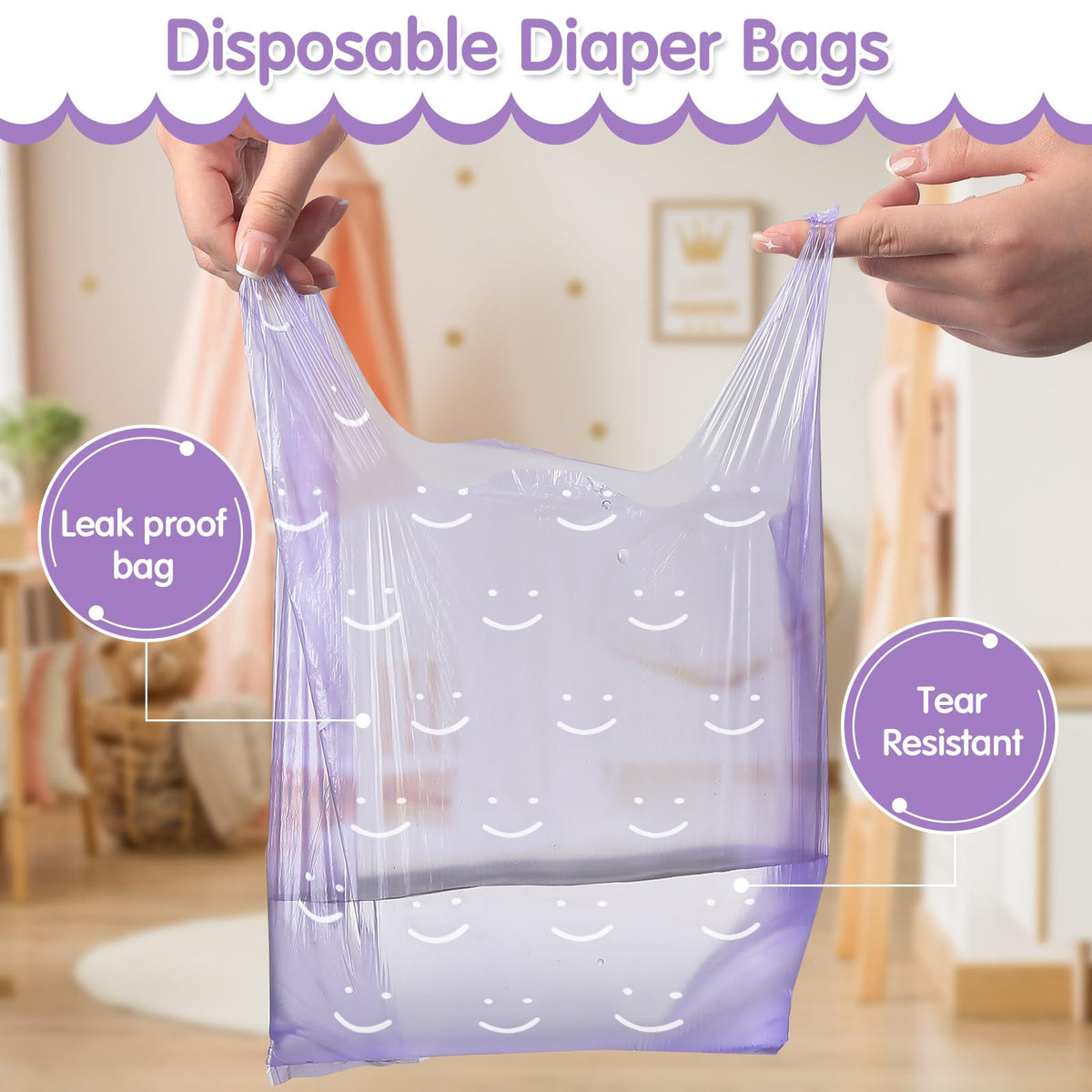 1600 Count Scented Disposable Diaper Bags with Tie Handle Y9857