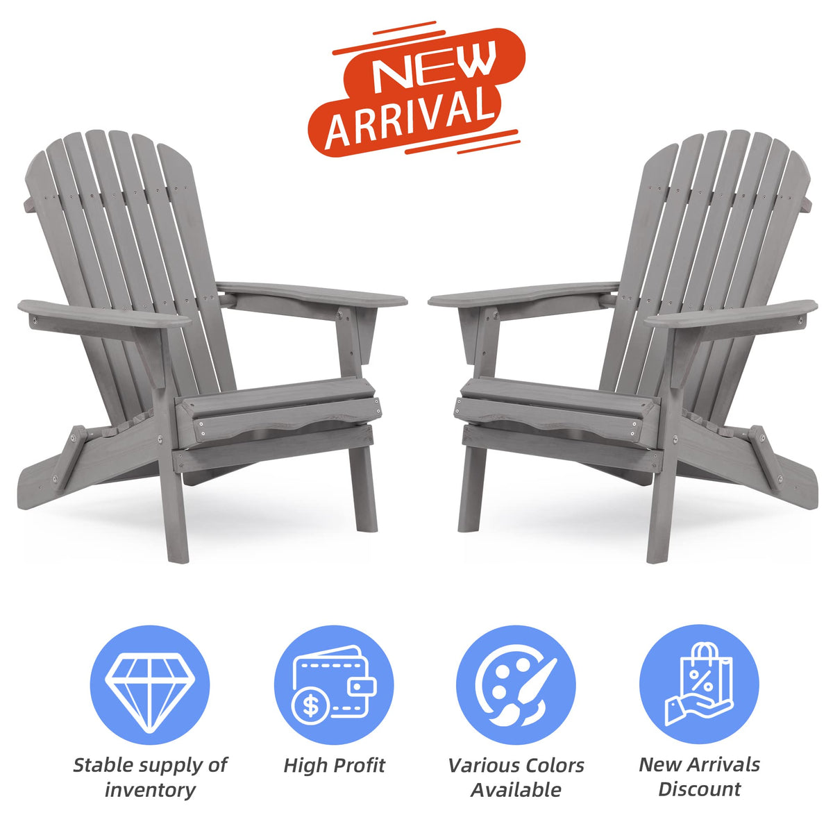 Wood Folding Adirondack Chair Set of 2 Solid Cedar R91136