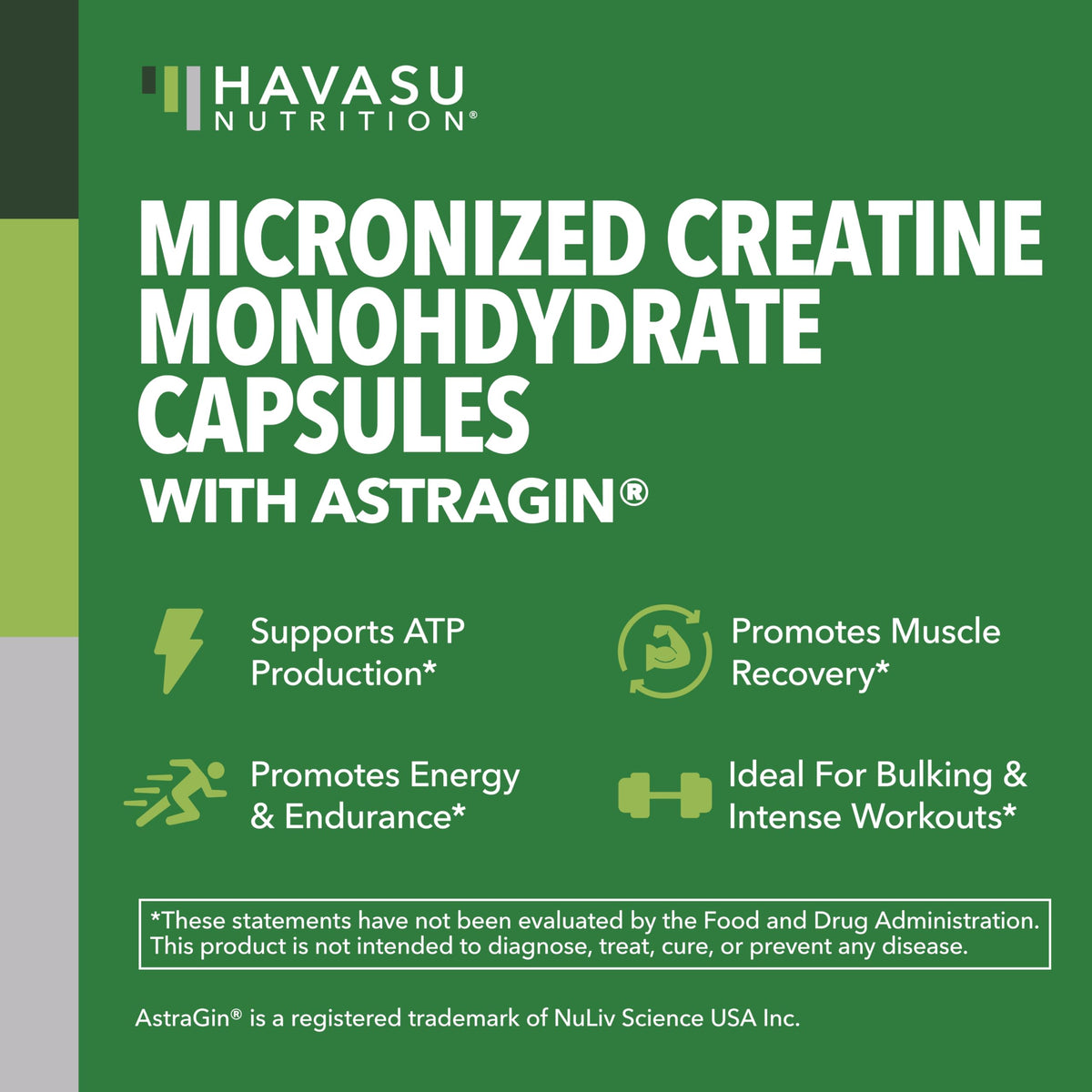 Creatine Monohydrate Capsules 3g Per Serving E484