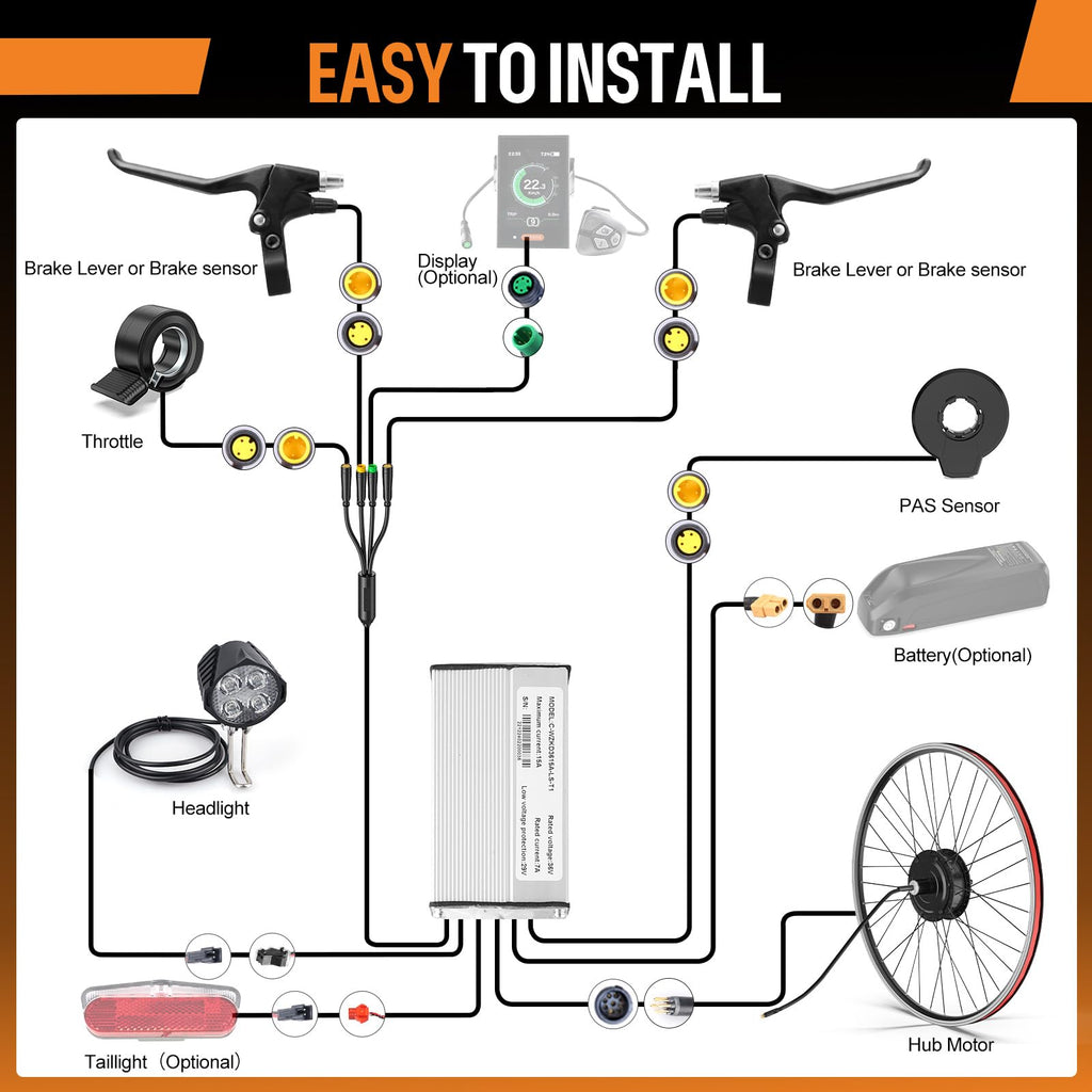 48V 750W/500W Ebike Conversion Kit Y587
