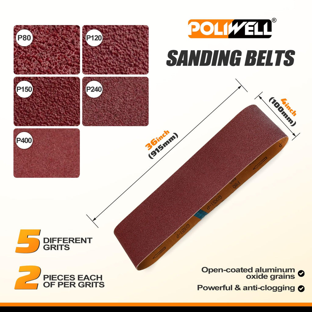 4x36 Inch Sanding Belts 31Pack M595