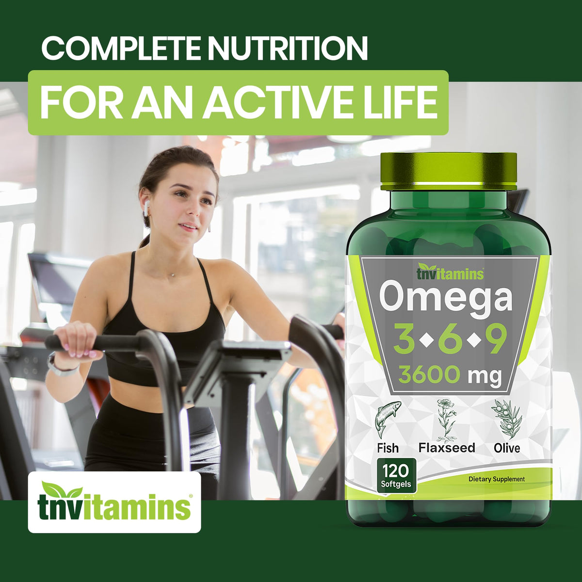 3600mg Omega 3 6 9 Softgels Fish Oil Flaxseed Olive Oil H666