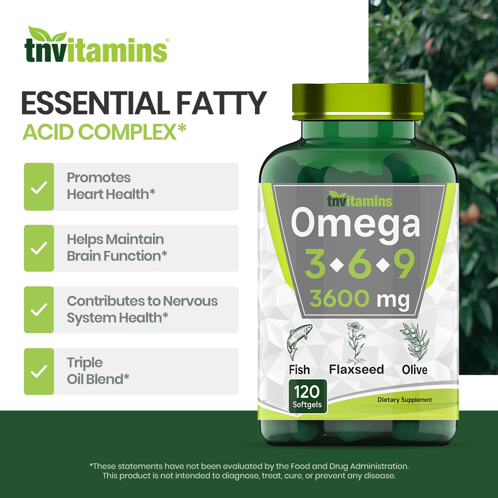 3600mg Omega 3 6 9 Softgels Fish Oil Flaxseed Olive Oil H666