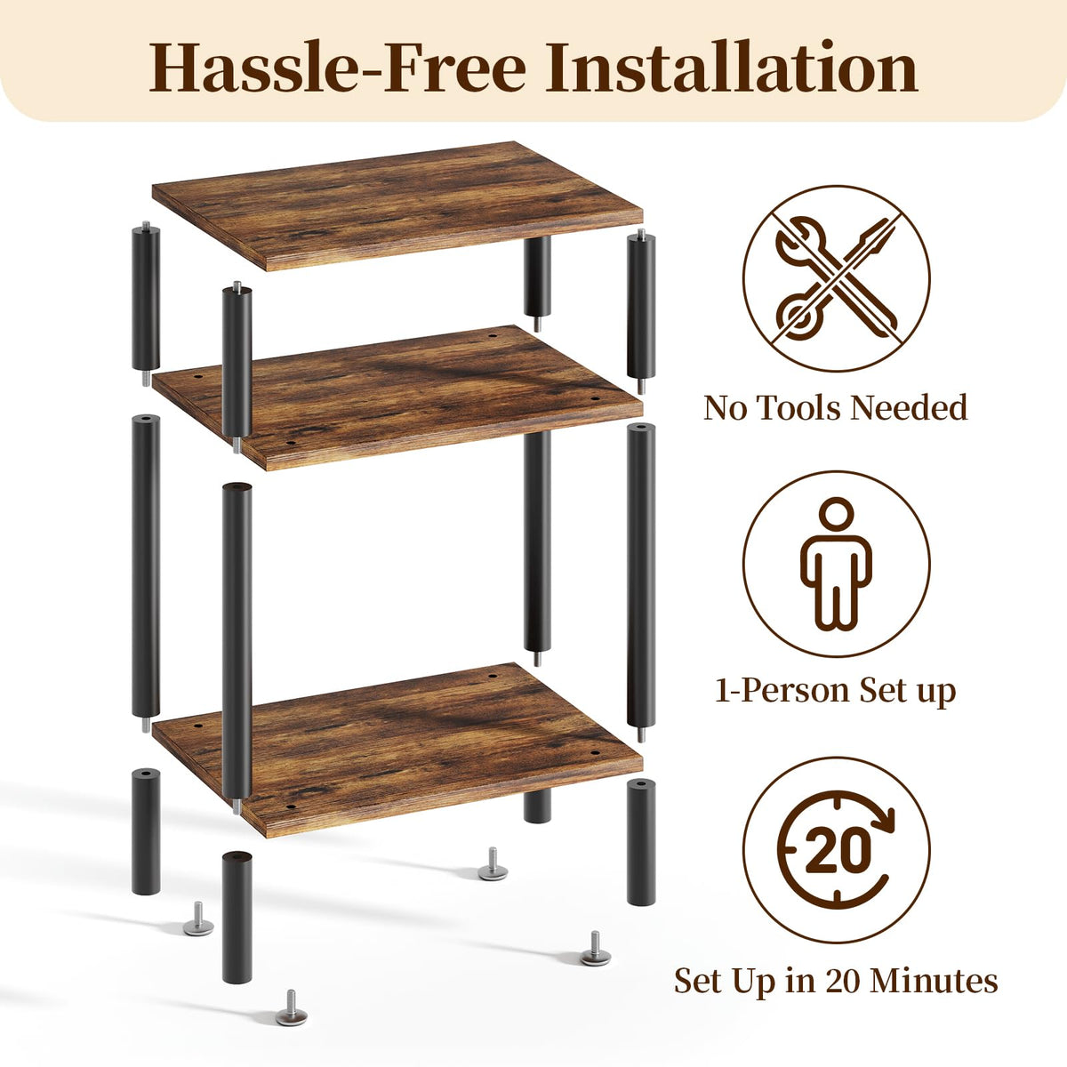 3-Tier Metal Side Table H970876