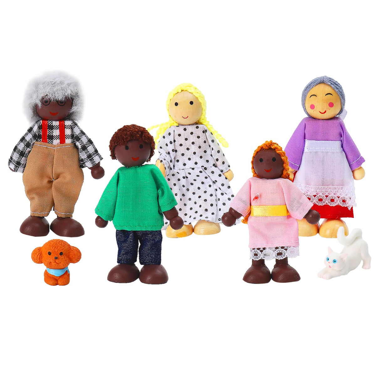 7 Pieces Wooden Dollhouse Family Set Q984