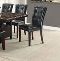 Set of 2 Black Faux Leather Tufted Dining Chairs Q221