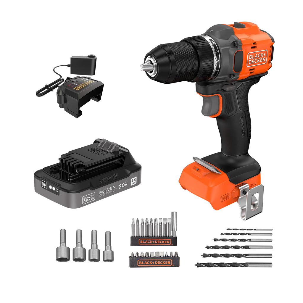 20V MAX Cordless Brushless Drill Driver with 30 Pc. Drill Bit Set Z186