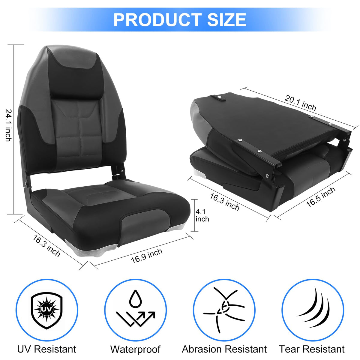High Back Folding Boat Seat 2 Pack W900