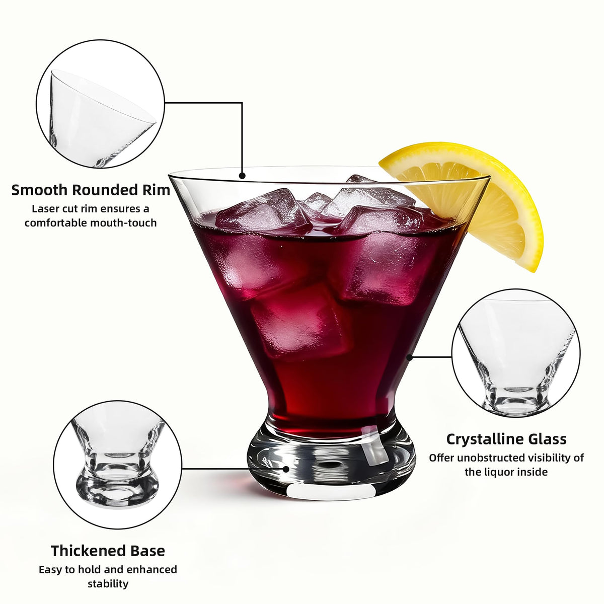 Stemless Martini Glasses Set of 12 E990651