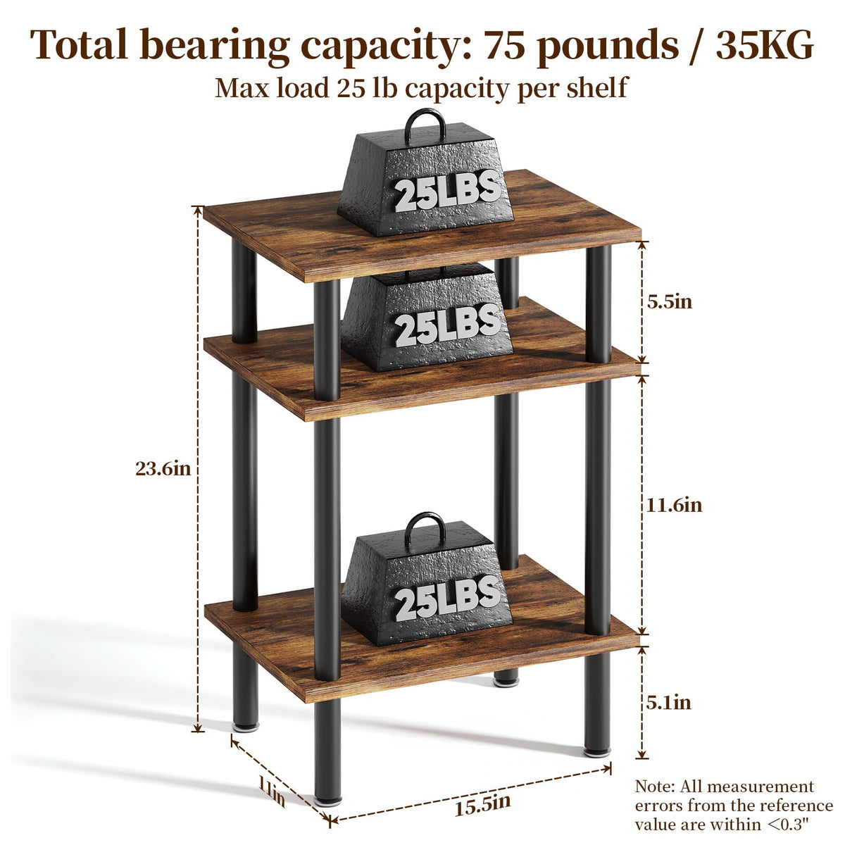 3-Tier Metal Side Table H970876