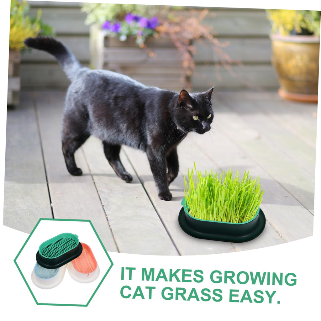 3 Pack Plastic Cat Grass Planter Boxes S3949