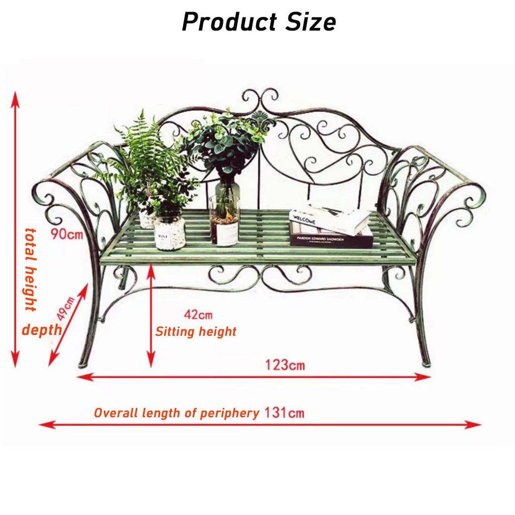 2-Seat Outdoor Metal Bench G210