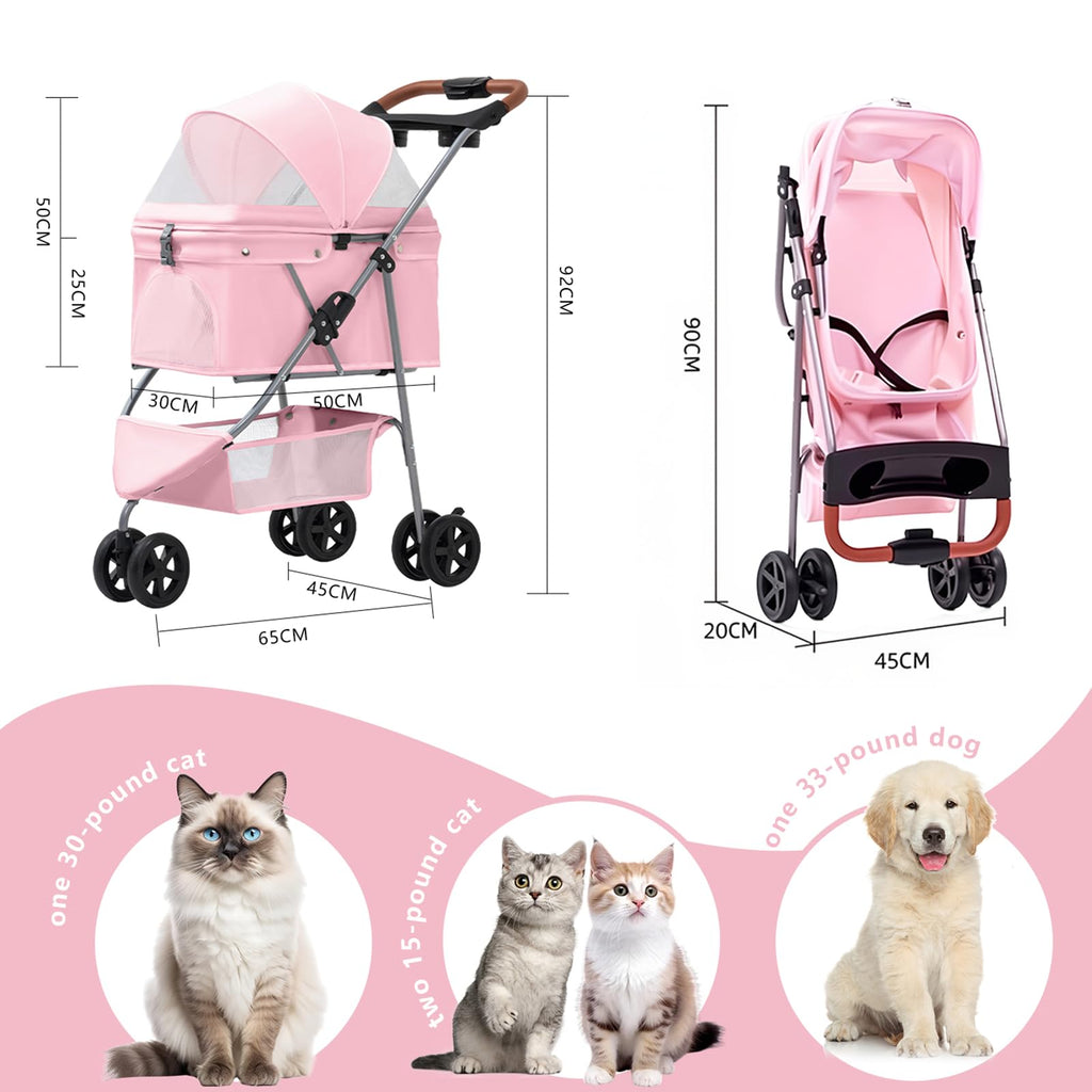 Pink Pet Stroller E6852