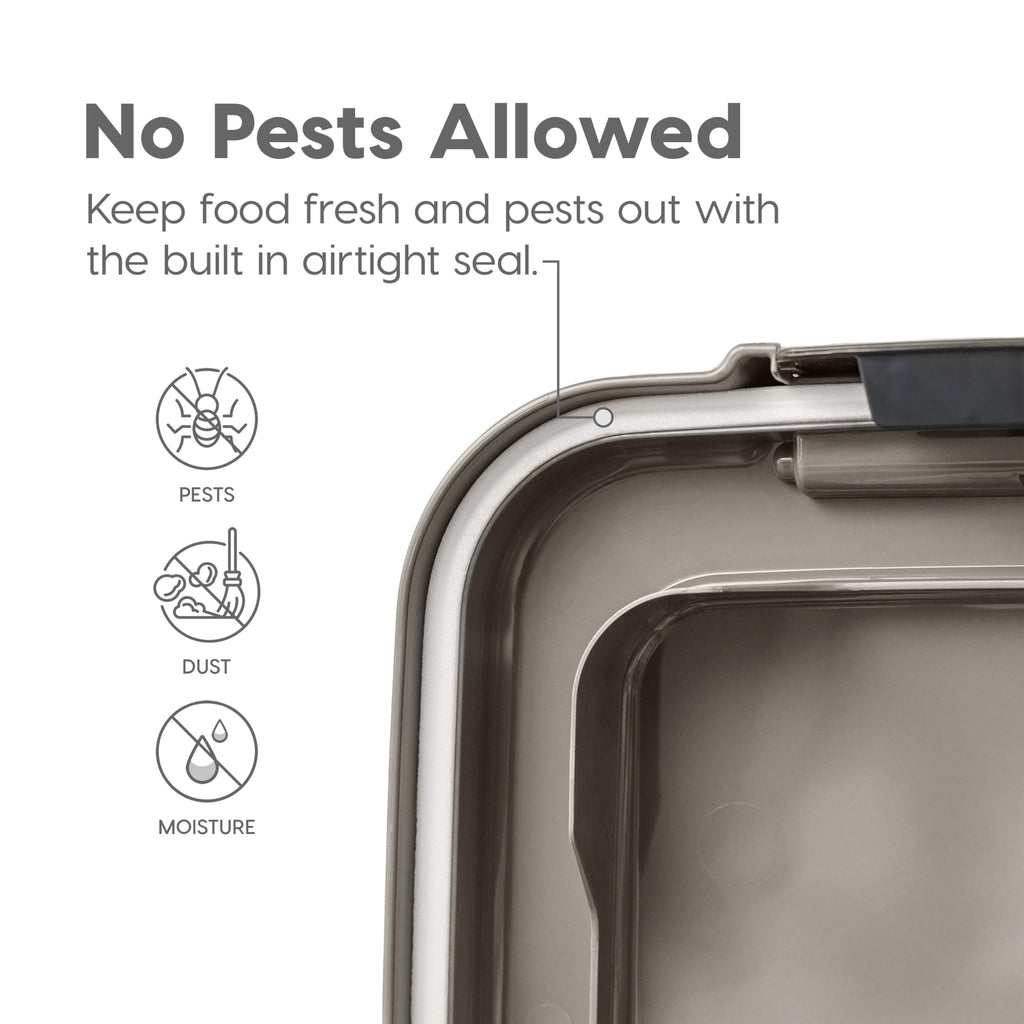 Dog Food Storage Container, Up to 30+11 lbs, Gray B743562