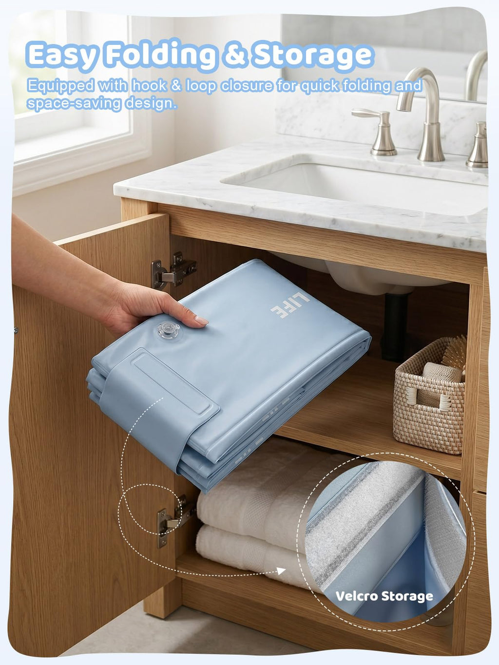 Collapsible Dog Bath Tub with Side Drain Outlet V64180