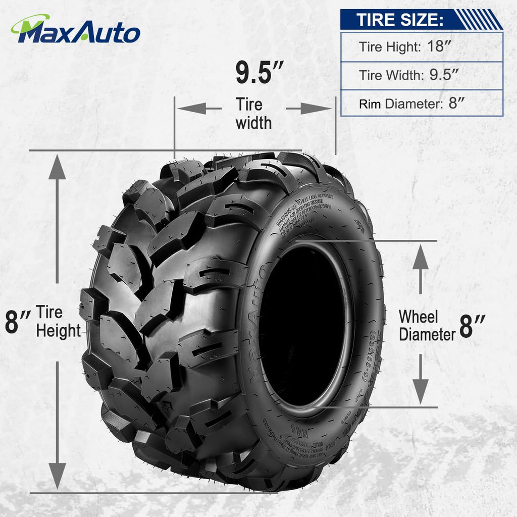 2PCS Sport ATV Tires 18x9.5-8 4PR Off-Road Mud Sand Tires T388907