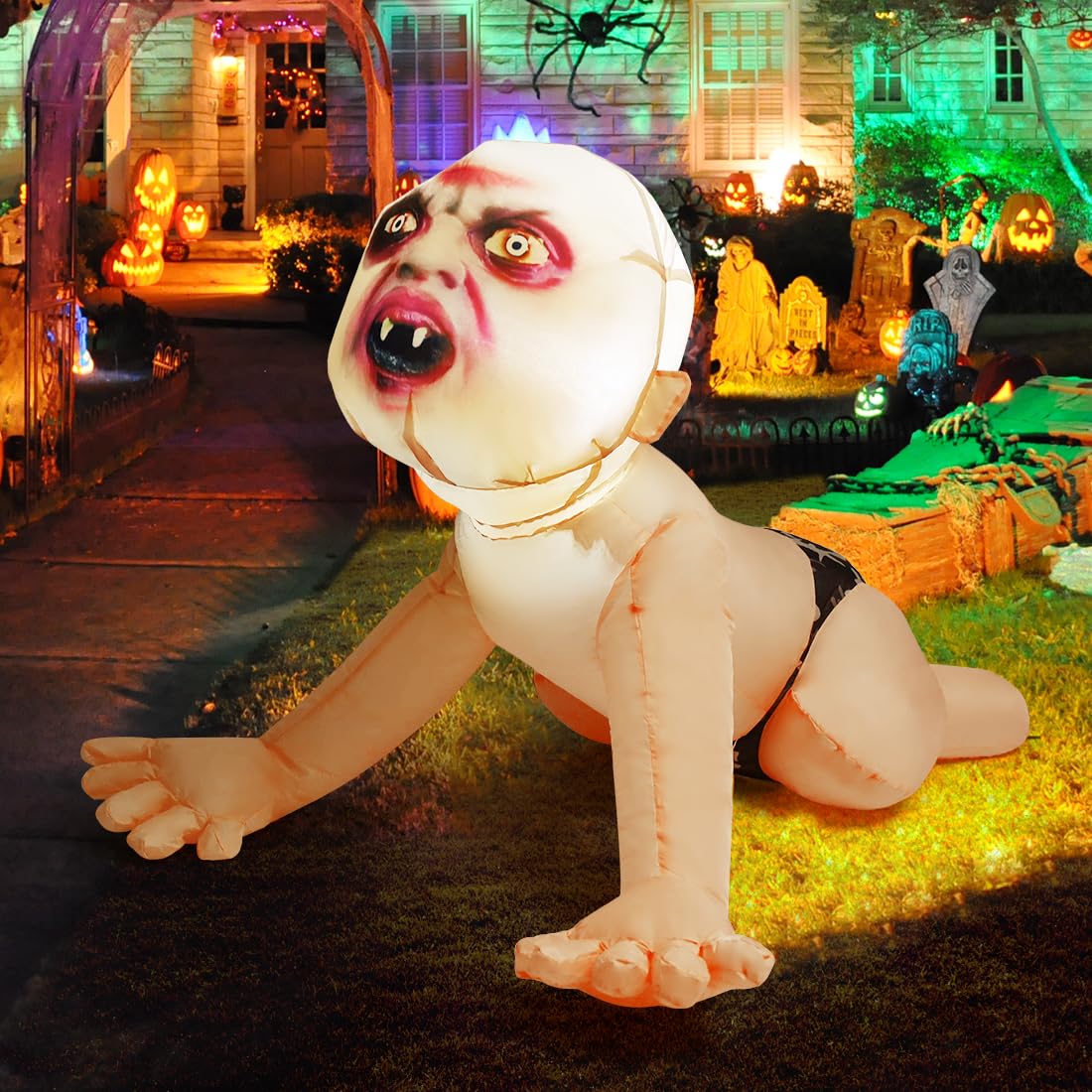 4 FT Inflatable Zombie with Built-in LEDs S2677