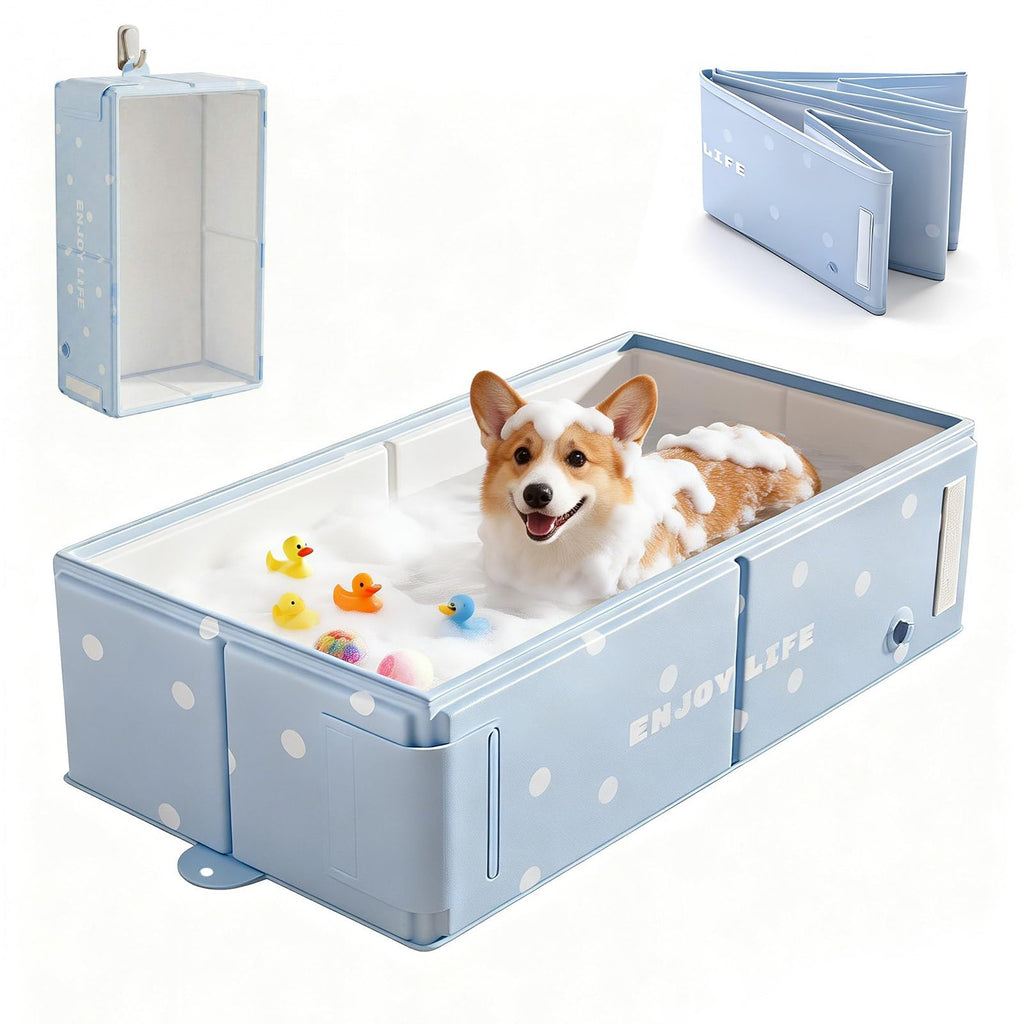 Collapsible Dog Bath Tub with Side Drain Outlet V64180