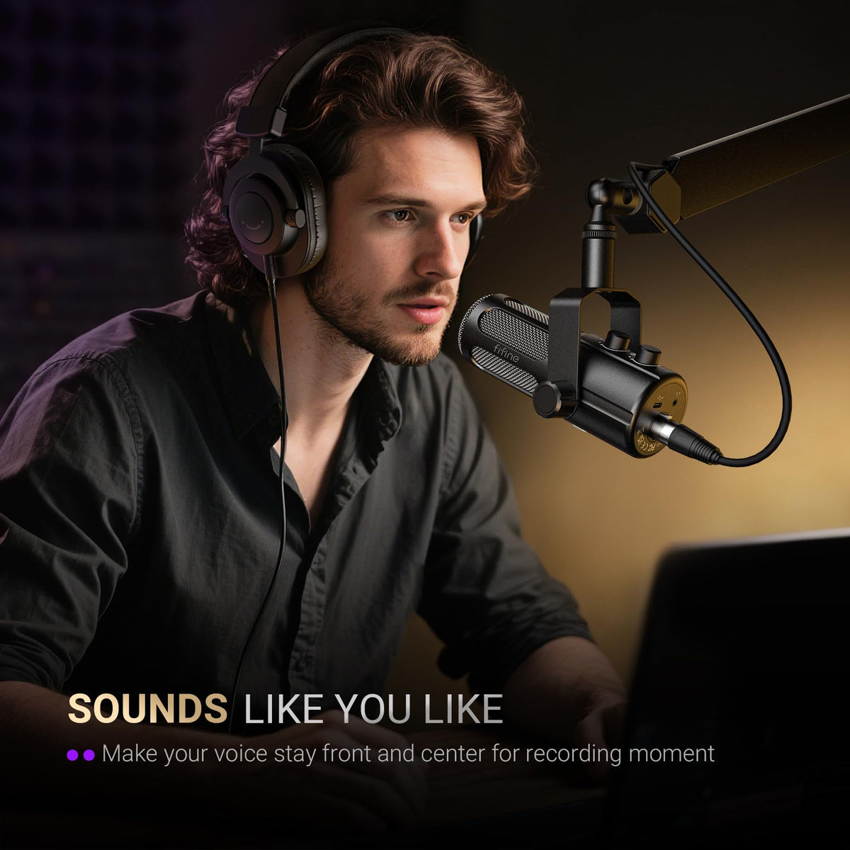 Dynamic Microphone with Boom Arm Kit, XLR/USB Podcast Mic and Stand Bundle with Mute Button Q30277