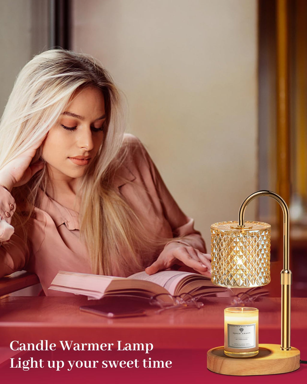Candle Warmer Lamp with Timer Dimmer Adjustable Height M666312