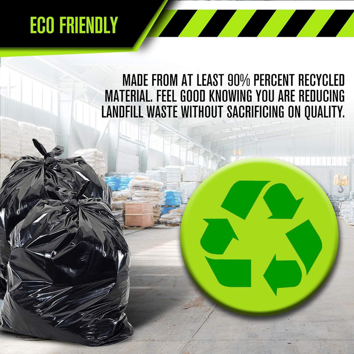 95-96 Gallon Heavy Duty Black Garbage Bags 50 Count Z585