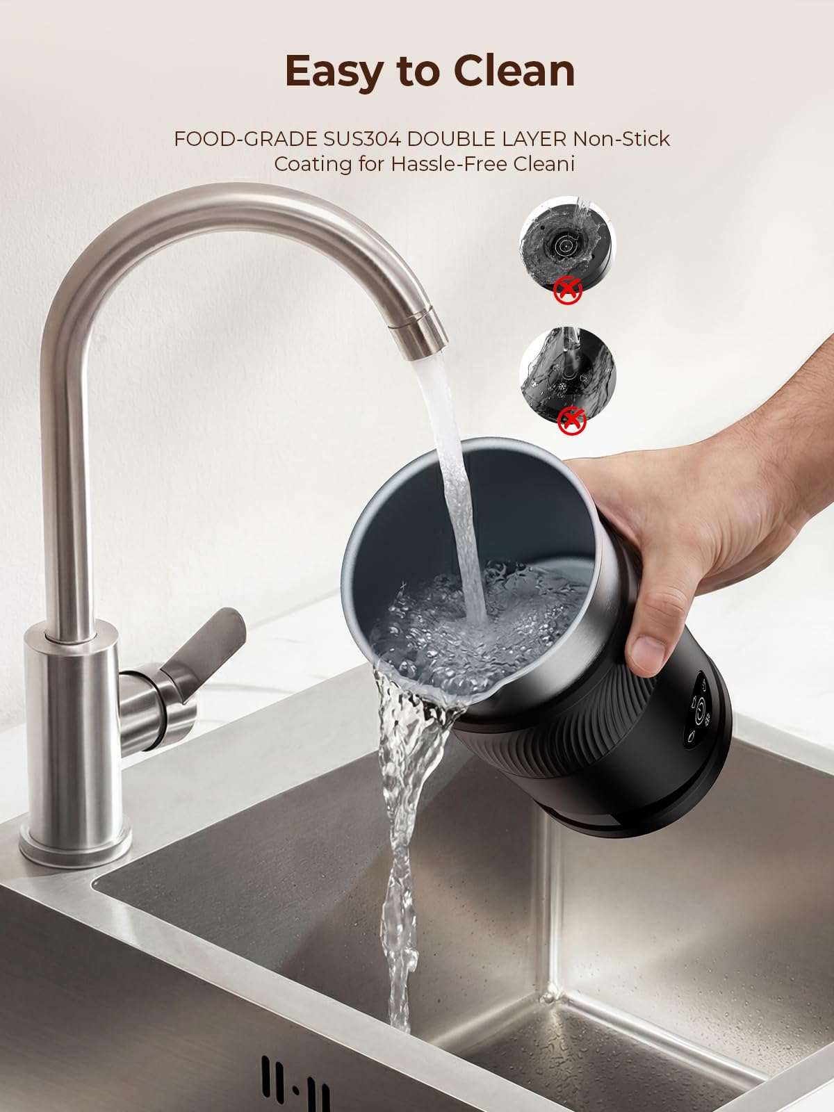 350ml Electric Milk Frother 4-in-1 Hot & Cold D589