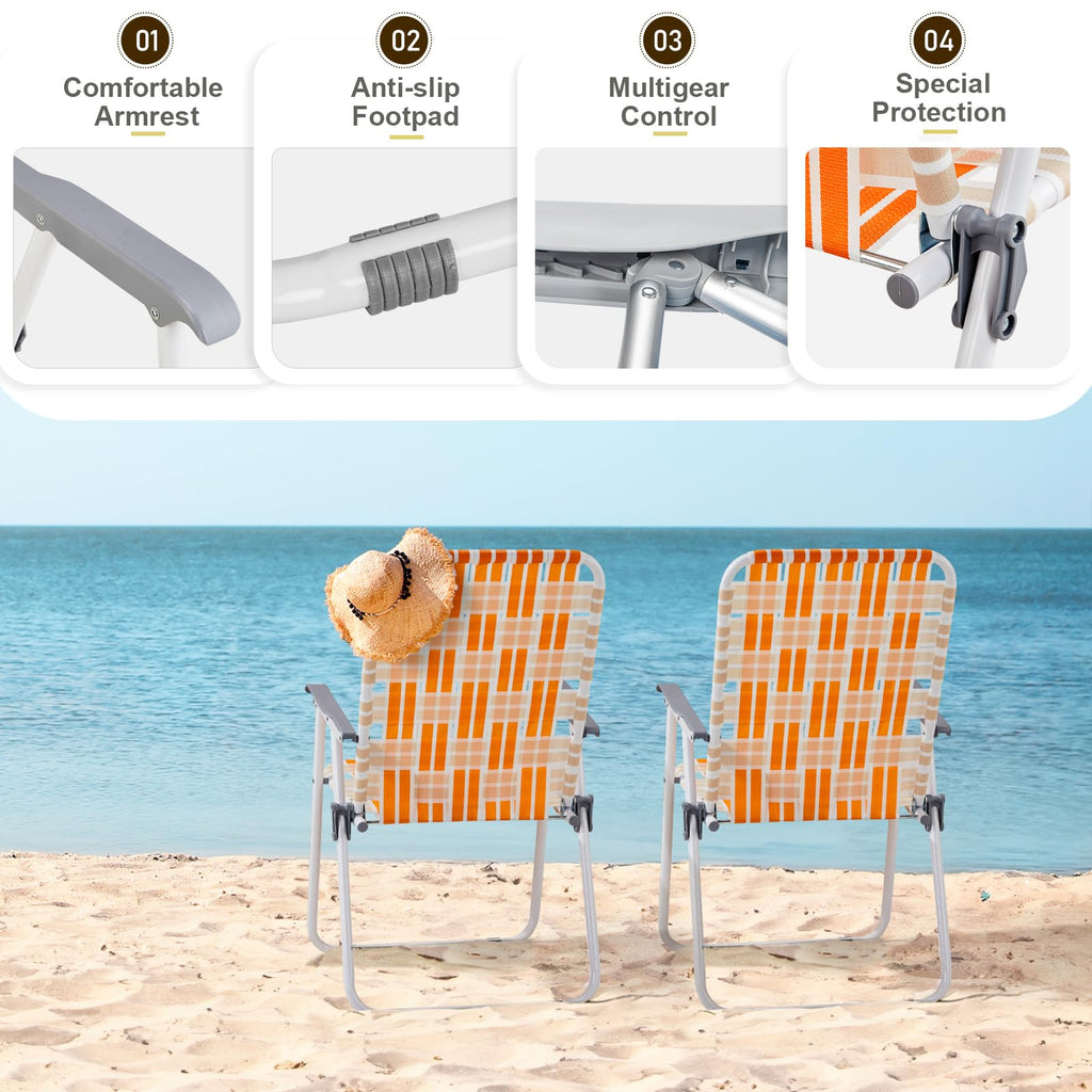 Folding Camping Chairs Set of 2 Steel M408067