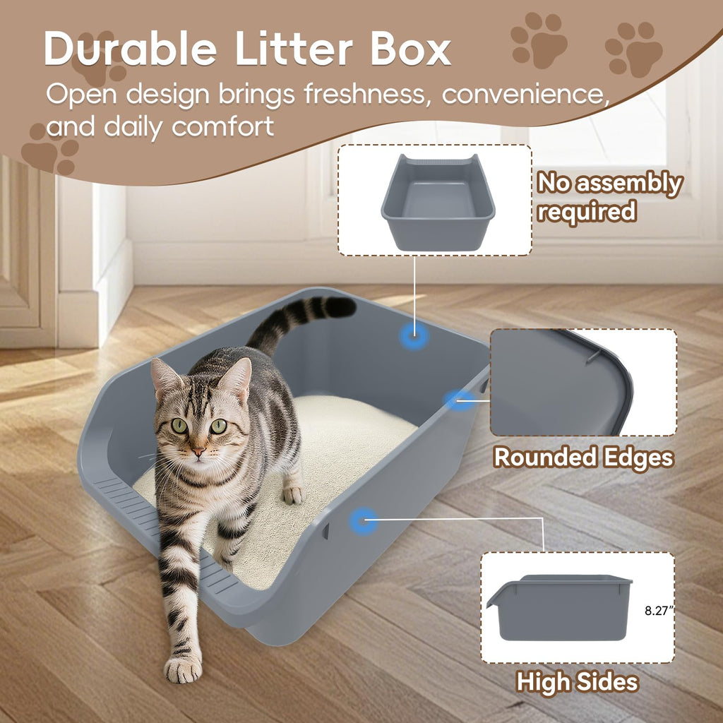 Large High Sided Plastic Cat Litter Box G16473