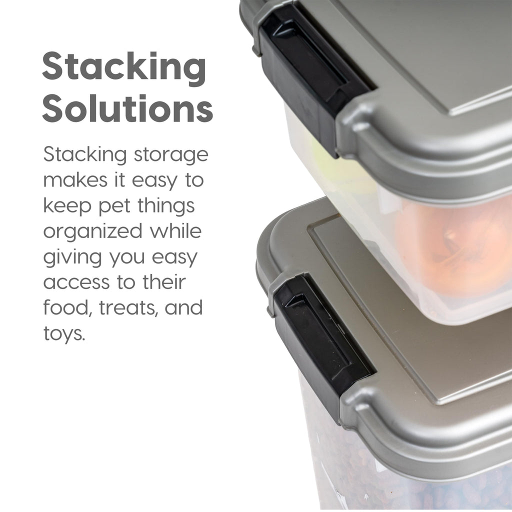 Dog Food Storage Container, Up to 30+11 lbs, Gray B743562