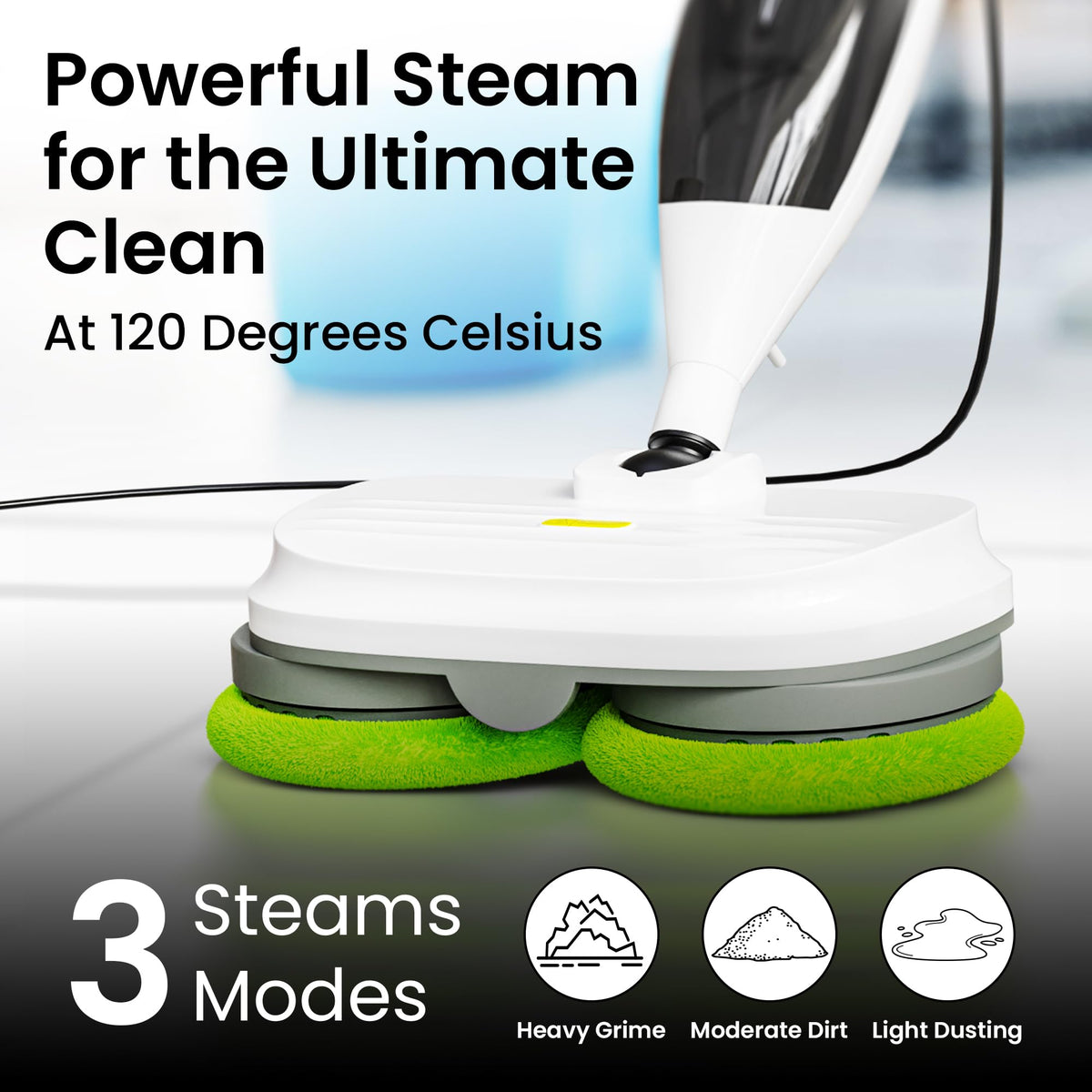 15-in-1 Electric Steam Mop with 3 Steam Modes A417