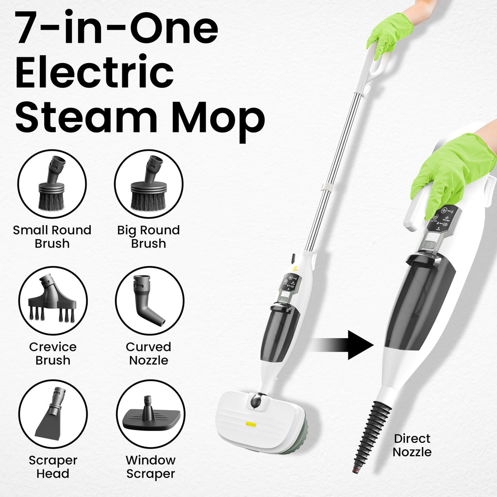 15-in-1 Electric Steam Mop with 3 Steam Modes A417