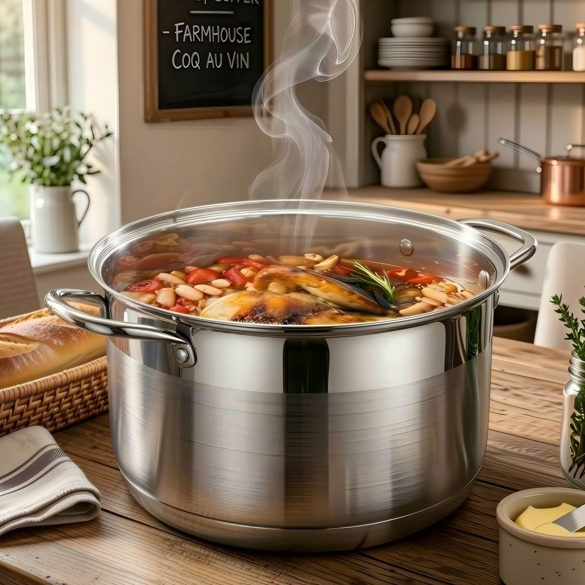 10 Quart Stainless Steel Stock Pot with Lid H240