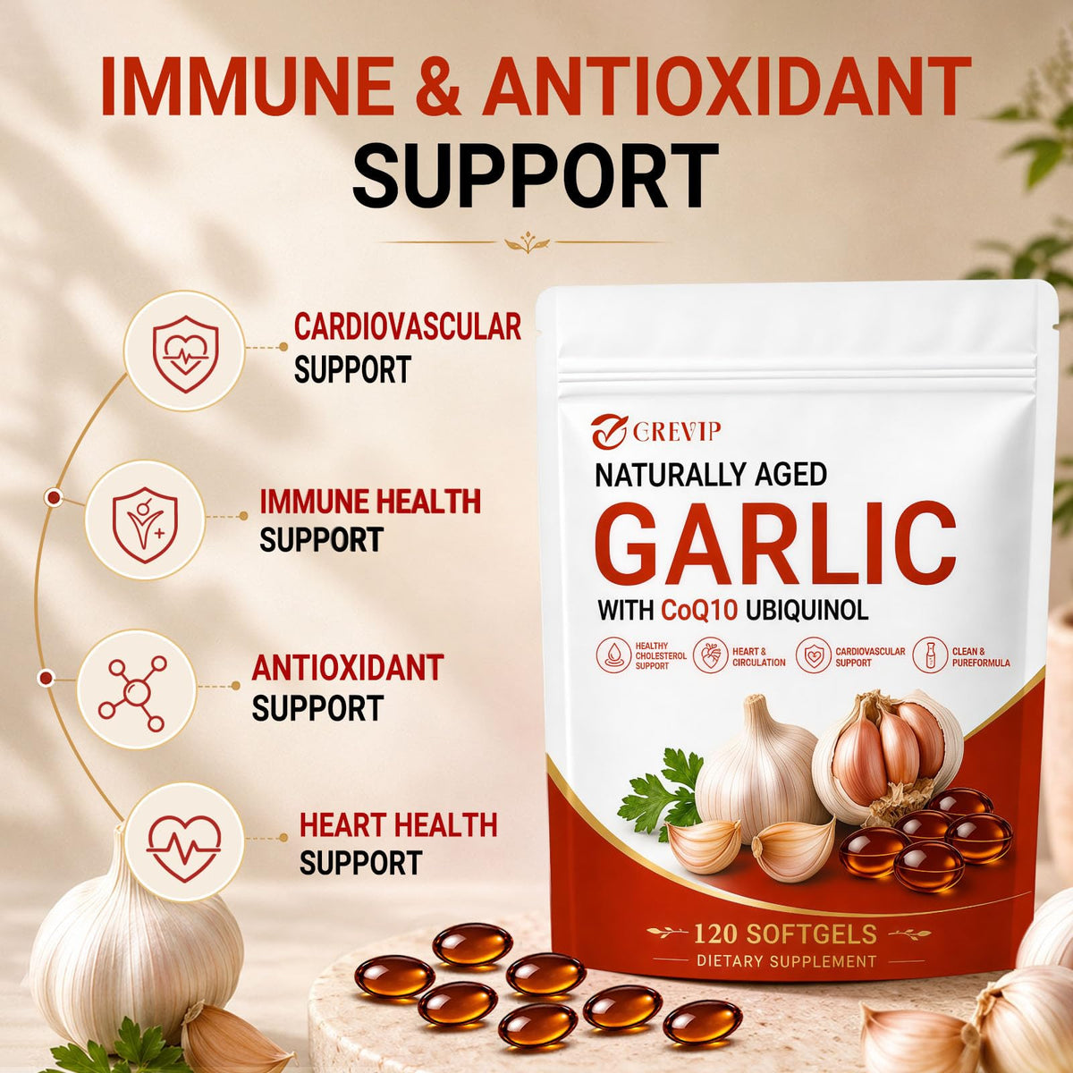 Odorless Garlic Extract Softgels 120Ct L1352