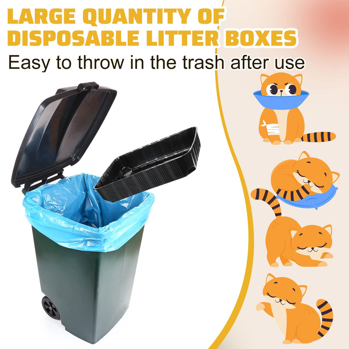 50 Pack Disposable Cat Litter Box X774650