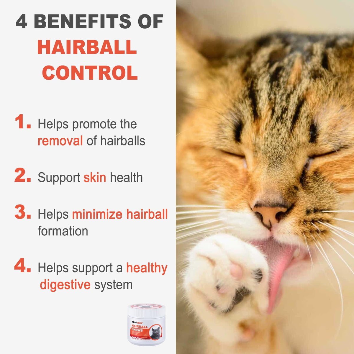 Hairball Control Soft Chews for Cats, Chicken Flavor, 100 Count T320