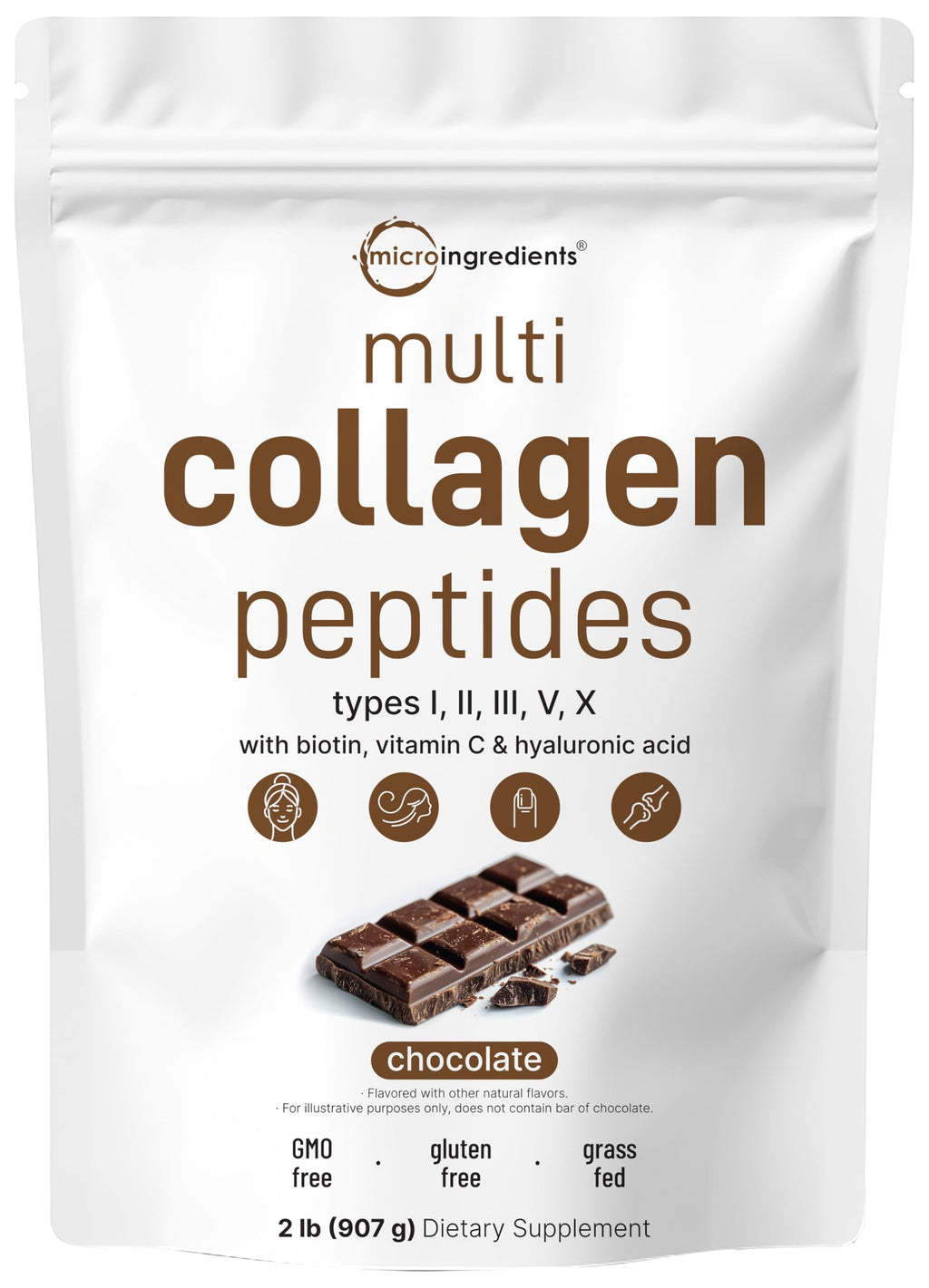 Multi Collagen Peptides Powder, 2lb Chocolate Flavor J461