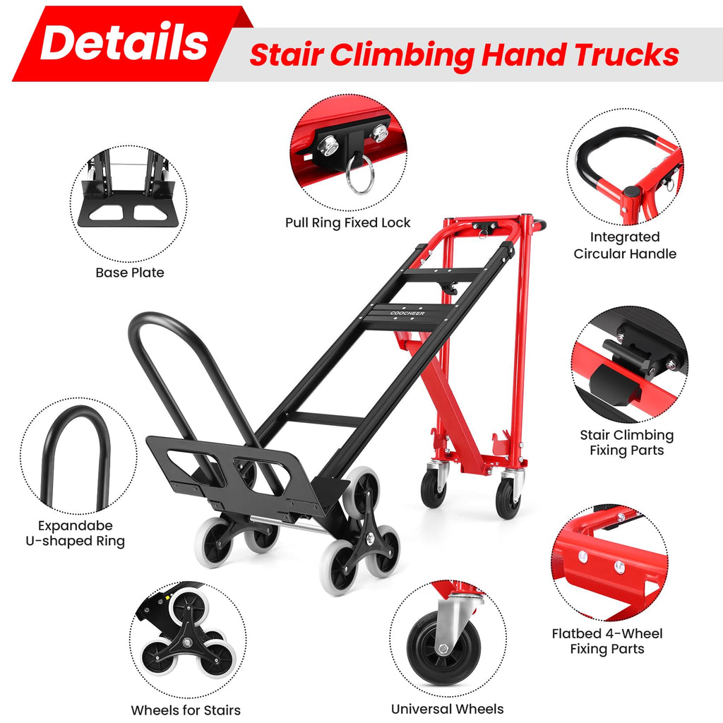 Heavy Duty 1000LBS 3 in 1 Convertible Folding Hand Truck Dolly Cart with Solid Wheels Z323441
